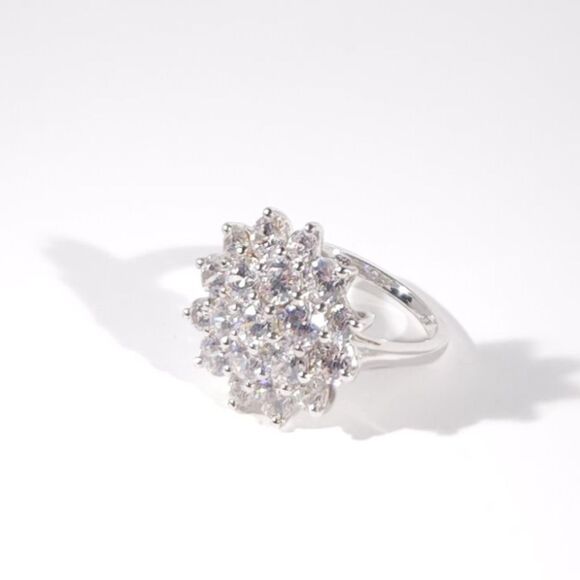 Simulated Diamond Ring J Francis SWAROVSKI Zirconia Size 7 - Picture 1 of 12